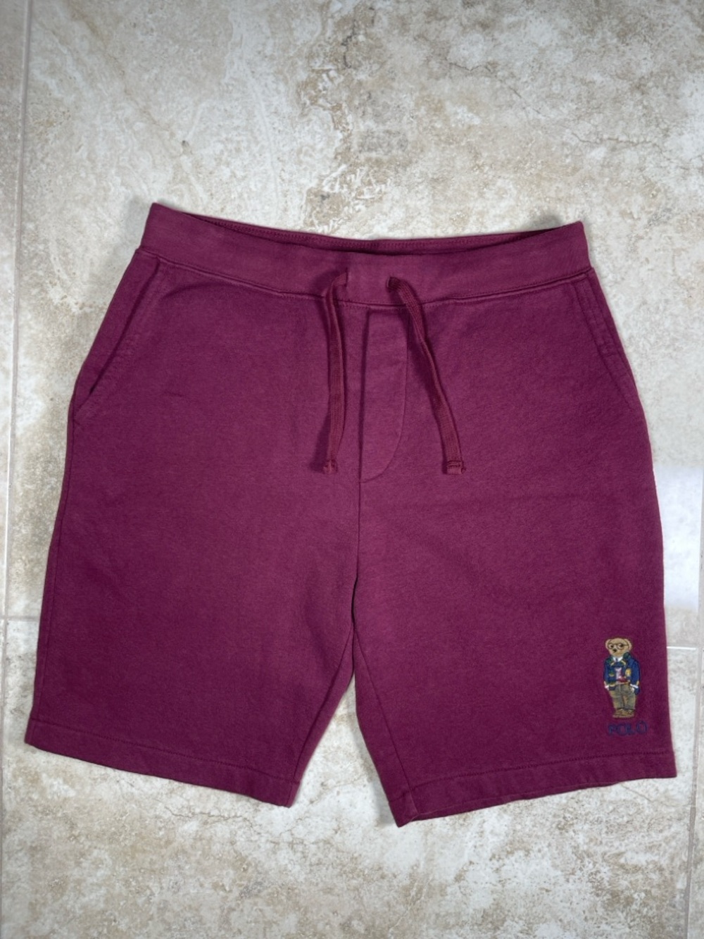 Polo Ralph Lauren Polo Bear Fleece Shorts Burgundy Size S